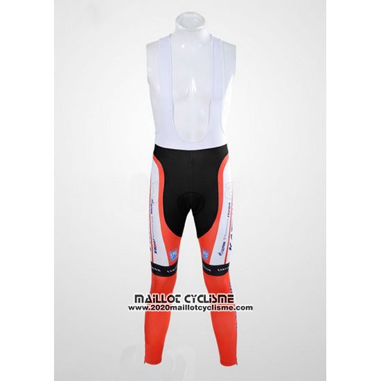 2012 Maillot Ciclismo Katusha Blanc et Orange Manches Longues et Cuissard